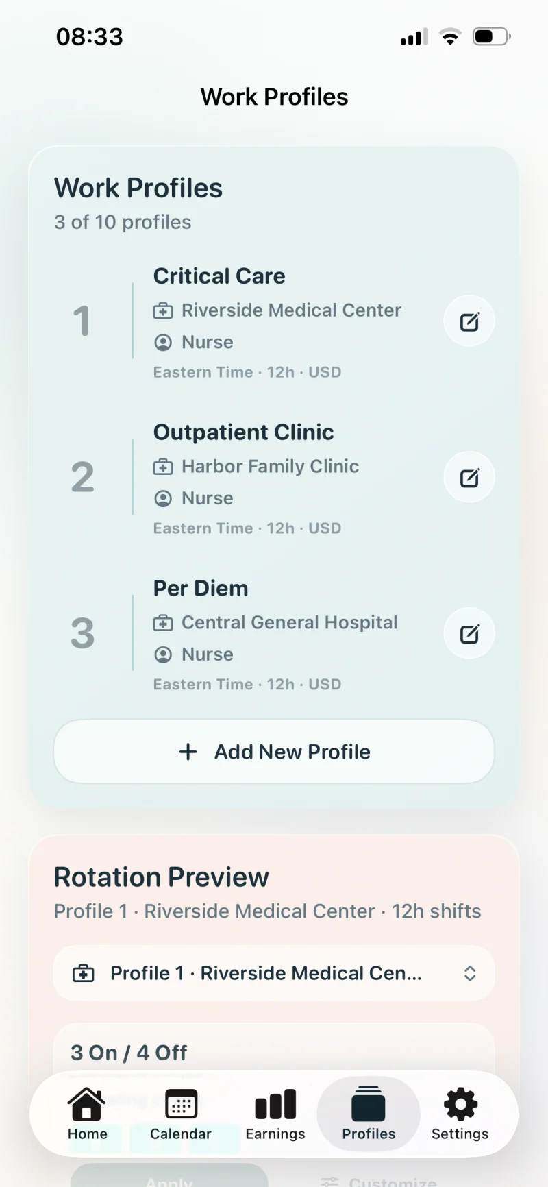 Work profiles in English